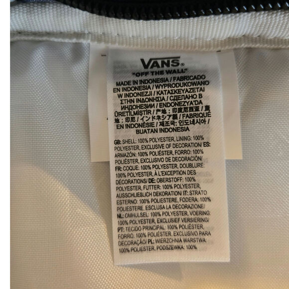 Vans Small Backpack Blue White Checkered Peace Sign NWOT - Picture 7 of 11